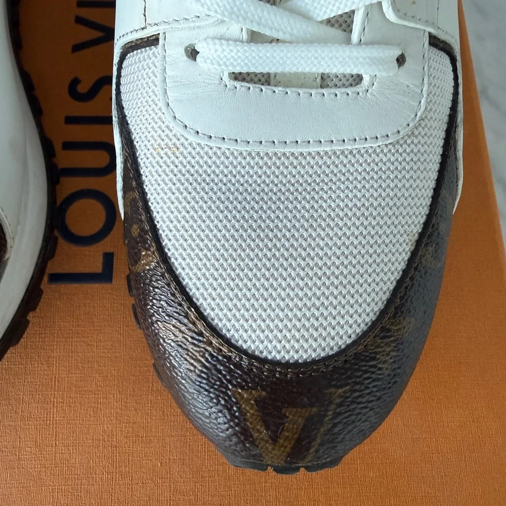 Louis Vuitton White and Brown Sneakers - Picture 13 of 16